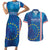Cape Verde Tubaroes Azuis Custom Couples Matching Short Sleeve Bodycon Dress and Hawaiian Shirt Break The Waves - Wonder Print Shop