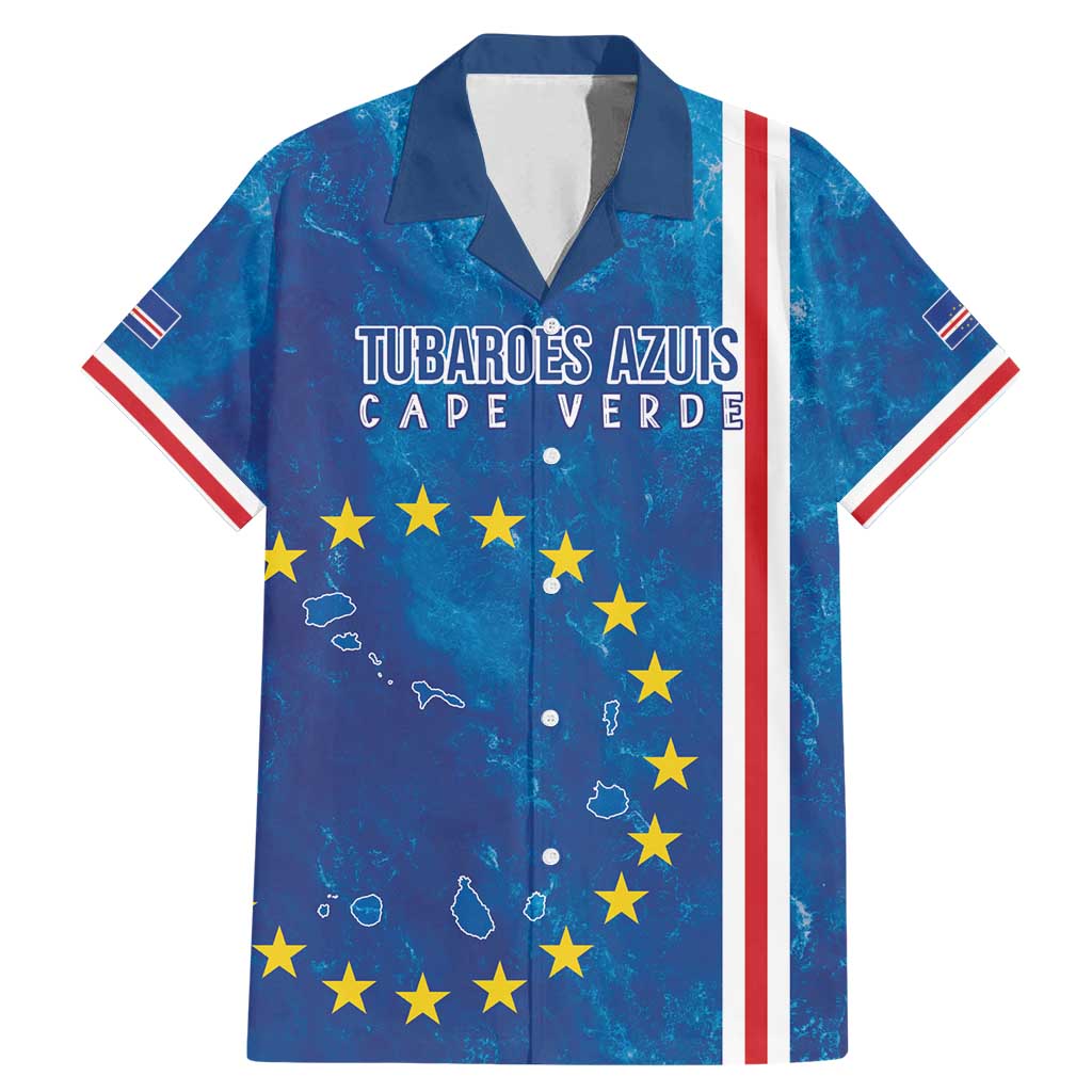 Cape Verde Tubaroes Azuis Custom Family Matching Mermaid Dress and Hawaiian Shirt Break The Waves - Wonder Print Shop