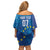 Cape Verde Tubaroes Azuis Custom Family Matching Off Shoulder Short Dress and Hawaiian Shirt Break The Waves - Wonder Print Shop