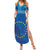Cape Verde Tubaroes Azuis Custom Family Matching Summer Maxi Dress and Hawaiian Shirt Break The Waves - Wonder Print Shop