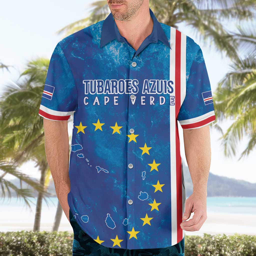 Cape Verde Tubaroes Azuis Custom Hawaiian Shirt Break The Waves - Wonder Print Shop