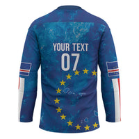 Cape Verde Tubaroes Azuis Custom Hockey Jersey Break The Waves - Wonder Print Shop