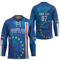 Cape Verde Tubaroes Azuis Custom Hockey Jersey Break The Waves - Wonder Print Shop