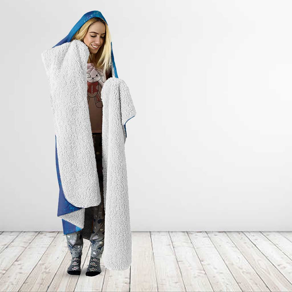 Cape Verde Tubaroes Azuis Custom Hooded Blanket Break The Waves - Wonder Print Shop