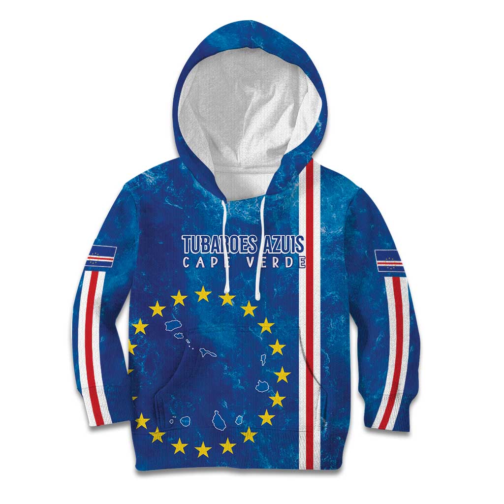 Cape Verde Tubaroes Azuis Custom Kid Hoodie Break The Waves - Wonder Print Shop