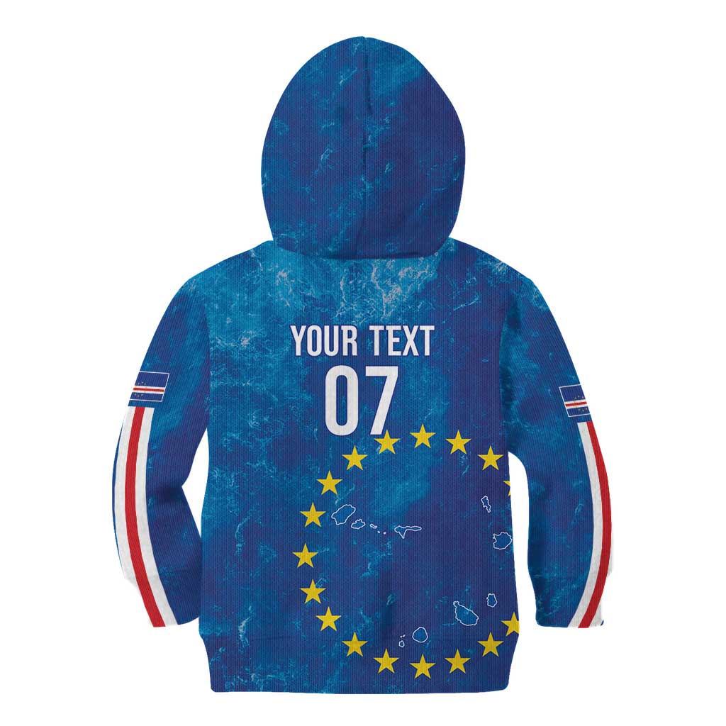 Cape Verde Tubaroes Azuis Custom Kid Hoodie Break The Waves - Wonder Print Shop