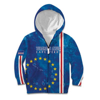 Cape Verde Tubaroes Azuis Custom Kid Hoodie Break The Waves - Wonder Print Shop