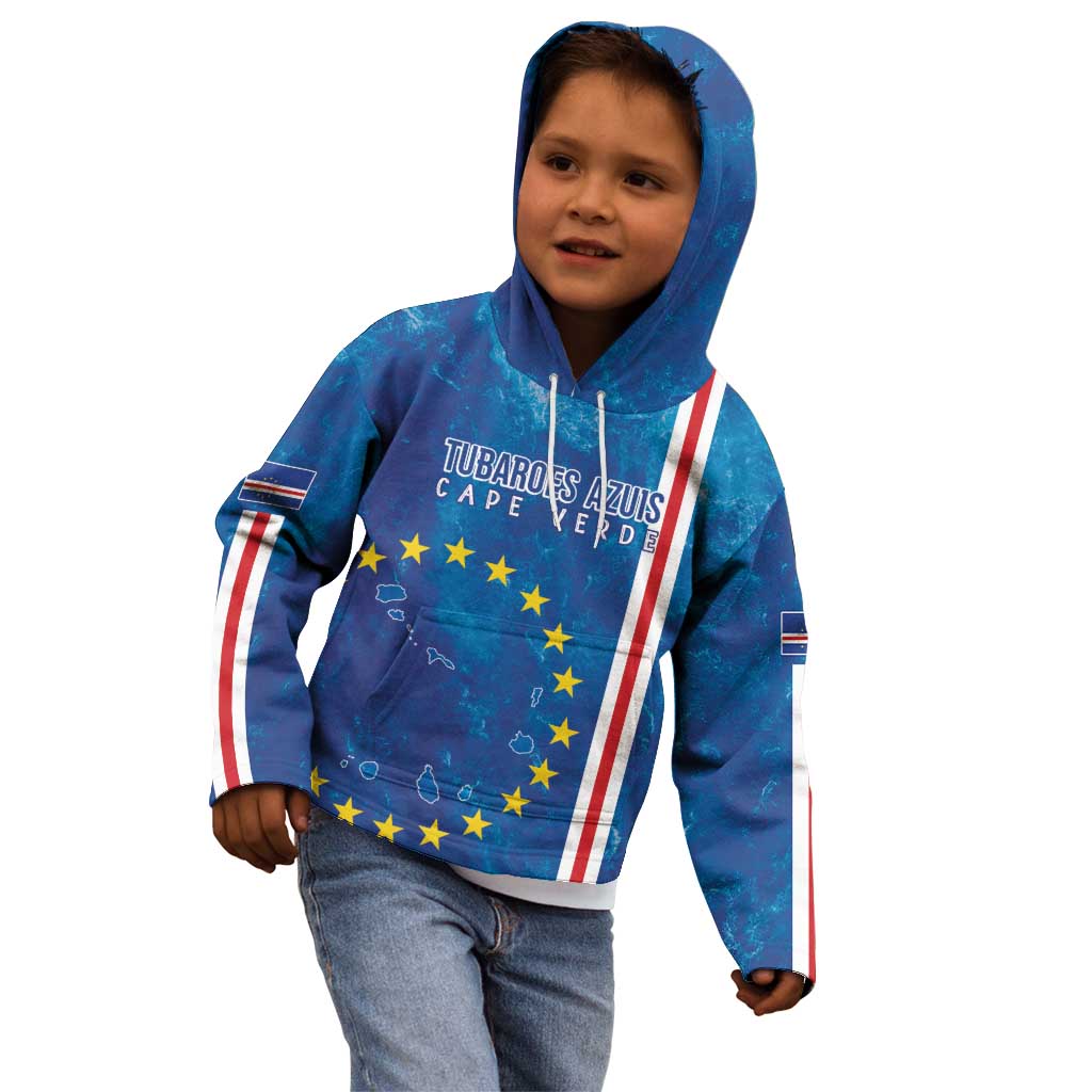 Cape Verde Tubaroes Azuis Custom Kid Hoodie Break The Waves - Wonder Print Shop