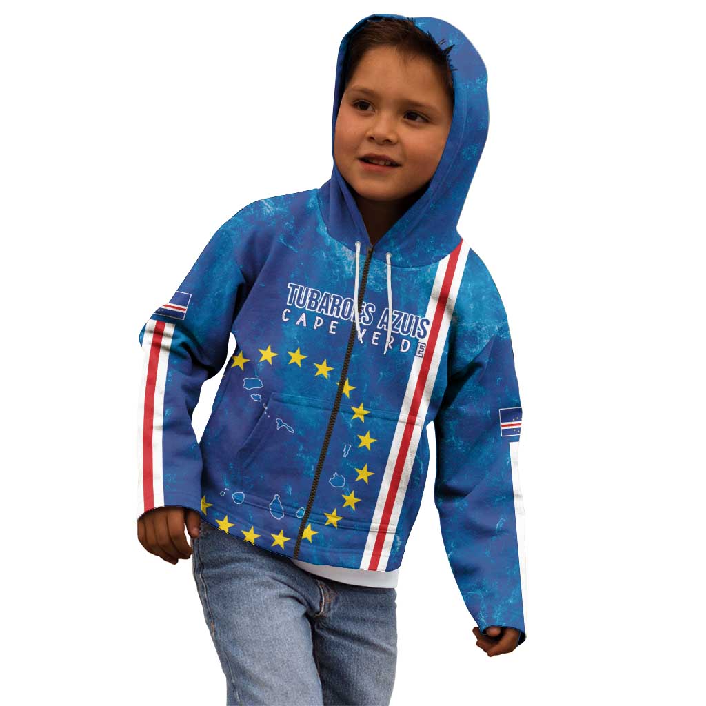 Cape Verde Tubaroes Azuis Custom Kid Hoodie Break The Waves - Wonder Print Shop