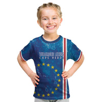 Cape Verde Tubaroes Azuis Custom Kid T Shirt Break The Waves - Wonder Print Shop