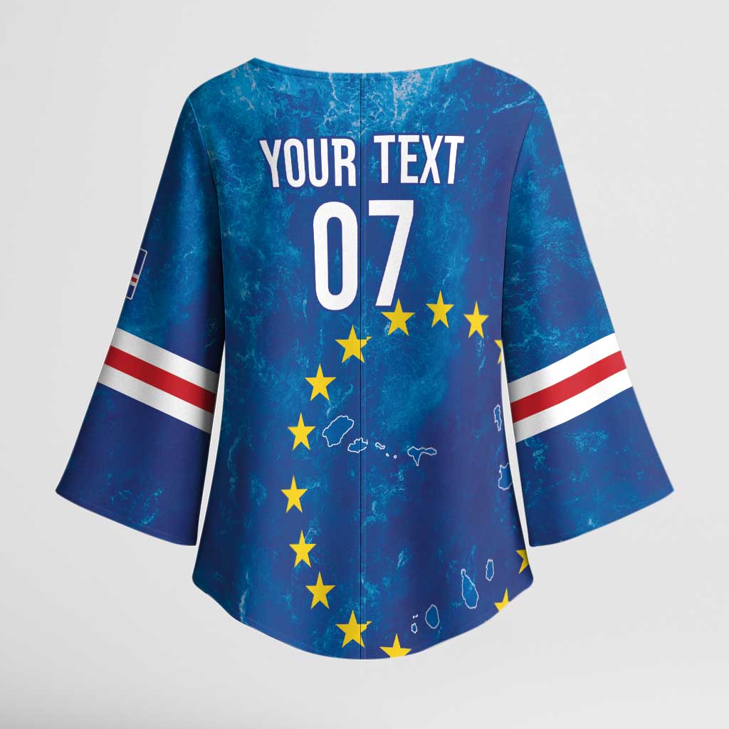 Cape Verde Tubaroes Azuis Custom Kimono Sleeve Blouse Break The Waves - Wonder Print Shop