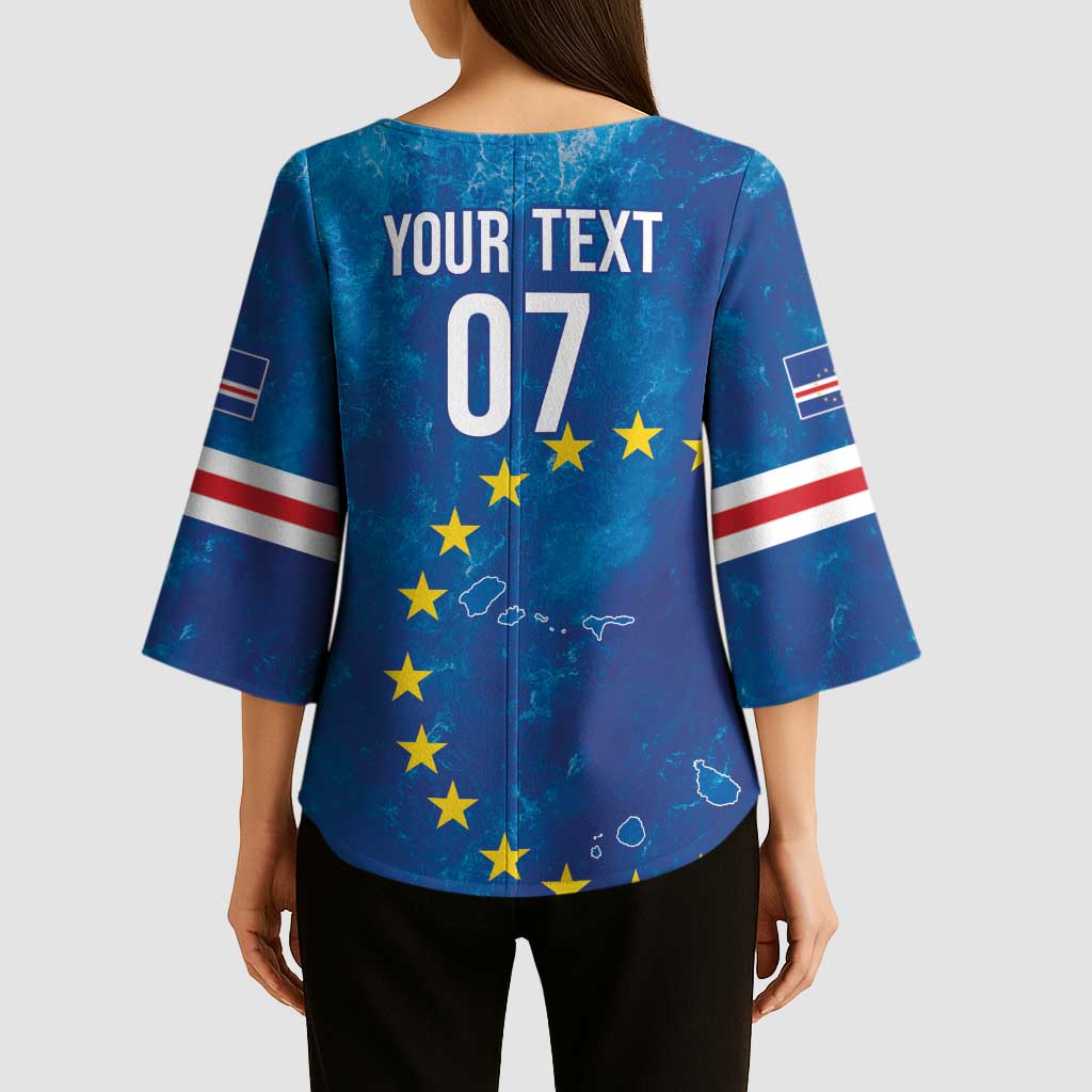 Cape Verde Tubaroes Azuis Custom Kimono Sleeve Blouse Break The Waves - Wonder Print Shop
