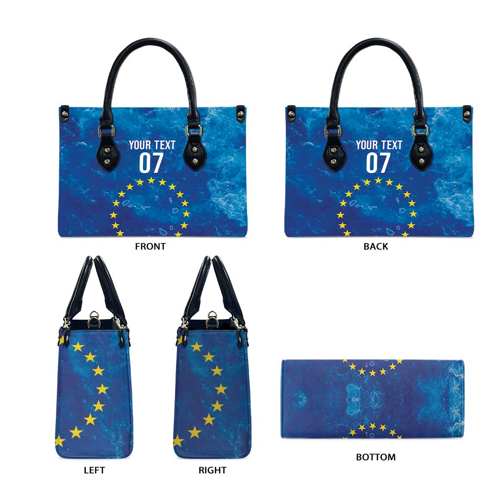 Cape Verde Tubaroes Azuis Custom Leather Bag Break The Waves - Wonder Print Shop