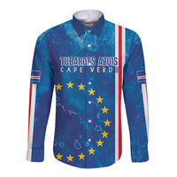 Cape Verde Tubaroes Azuis Custom Long Sleeve Button Shirt Break The Waves - Wonder Print Shop