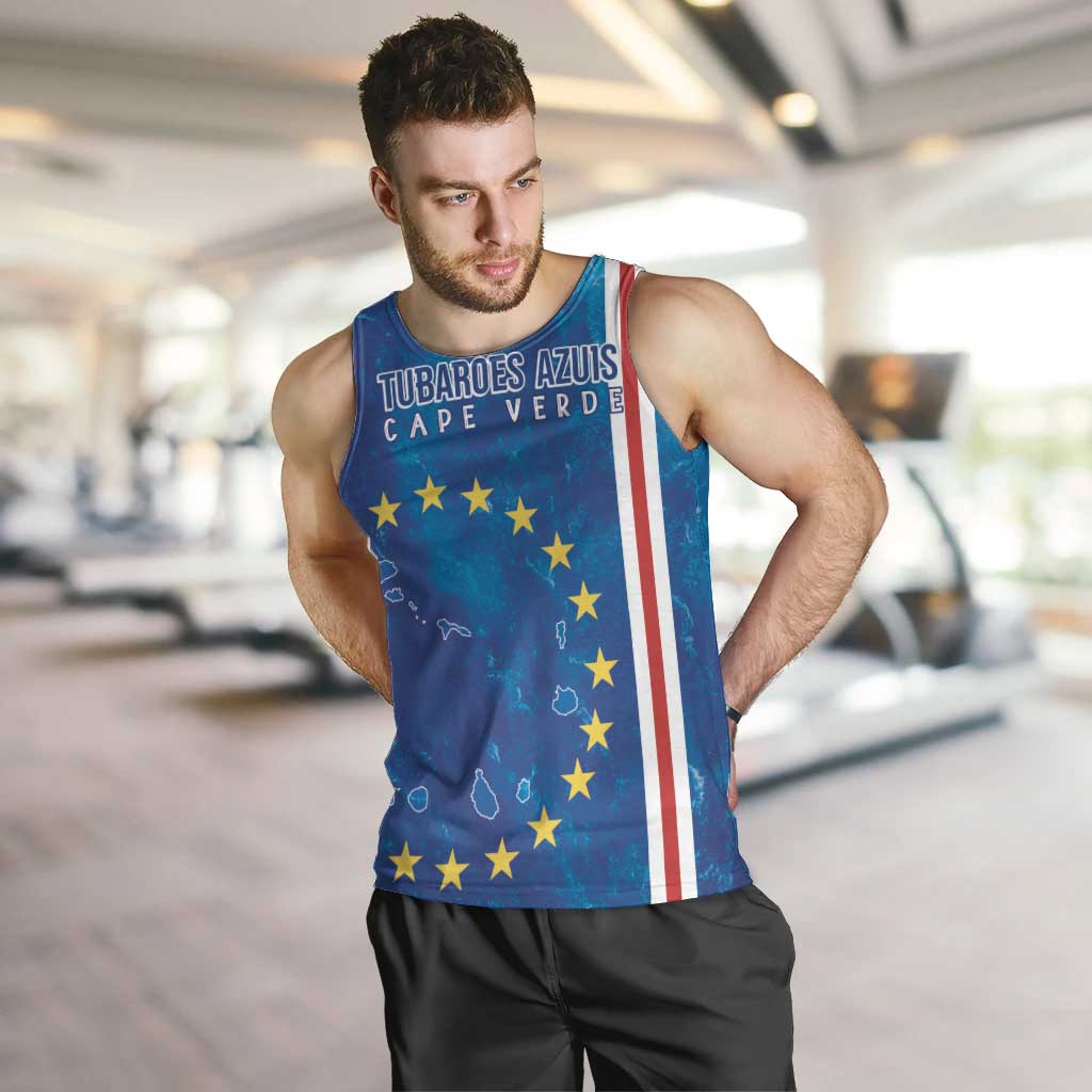 Cape Verde Tubaroes Azuis Custom Men Tank Top Break The Waves - Wonder Print Shop
