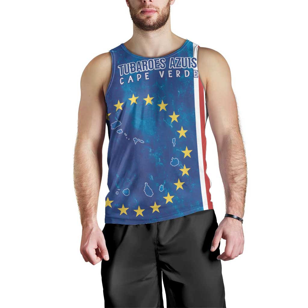 Cape Verde Tubaroes Azuis Custom Men Tank Top Break The Waves - Wonder Print Shop