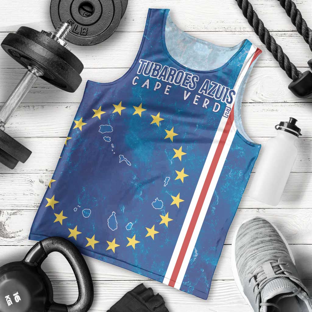 Cape Verde Tubaroes Azuis Custom Men Tank Top Break The Waves - Wonder Print Shop