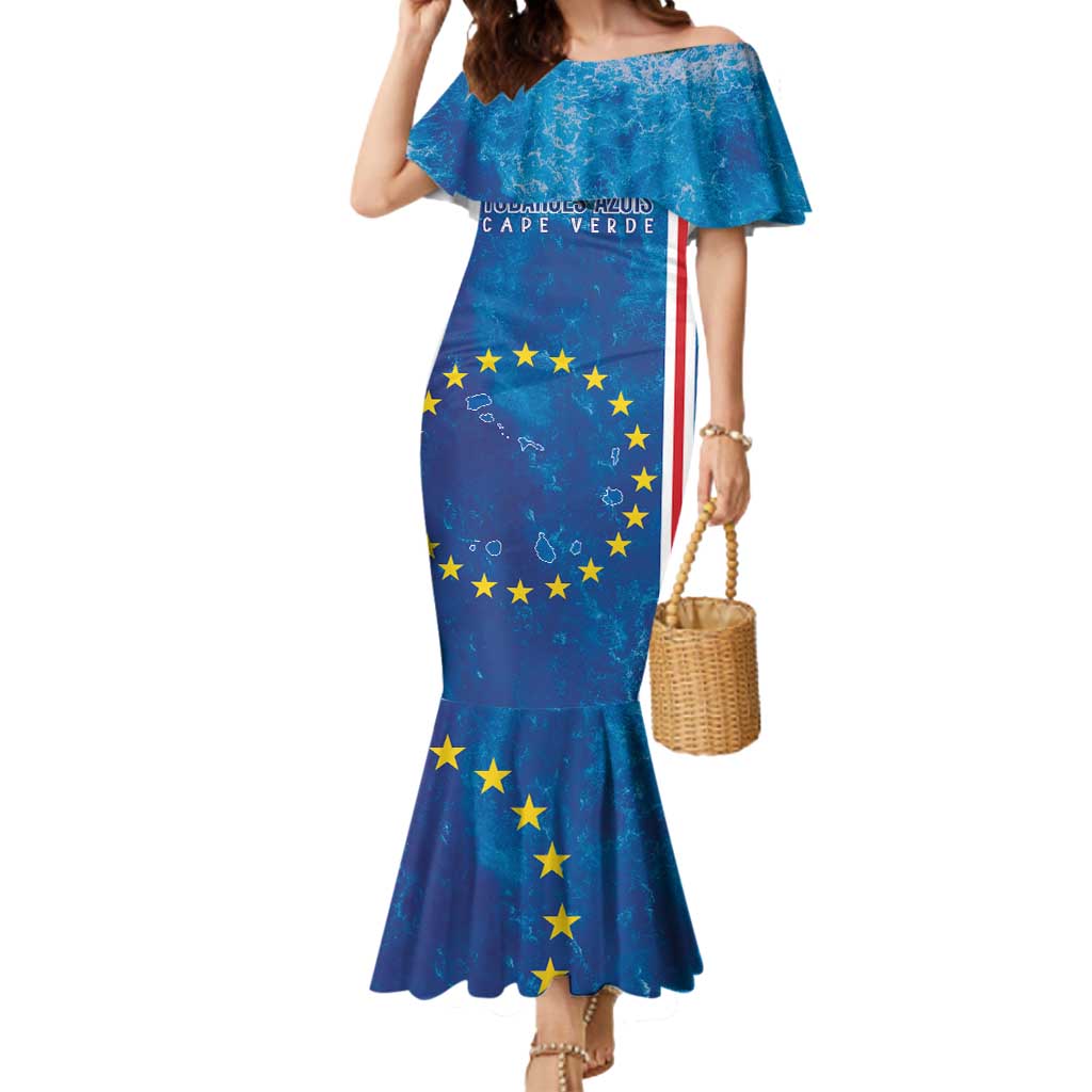 Cape Verde Tubaroes Azuis Custom Mermaid Dress Break The Waves - Wonder Print Shop