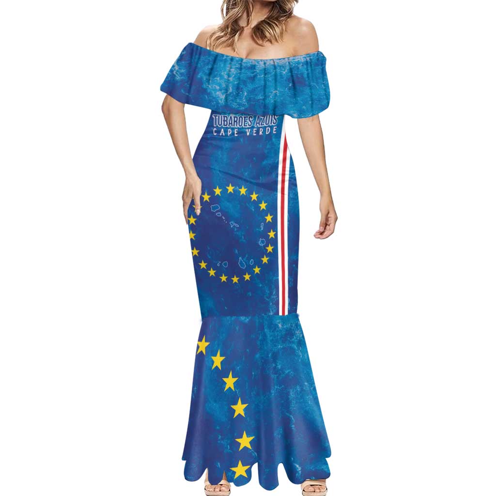 Cape Verde Tubaroes Azuis Custom Mermaid Dress Break The Waves - Wonder Print Shop