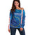 Cape Verde Tubaroes Azuis Custom Off Shoulder Sweater Break The Waves - Wonder Print Shop