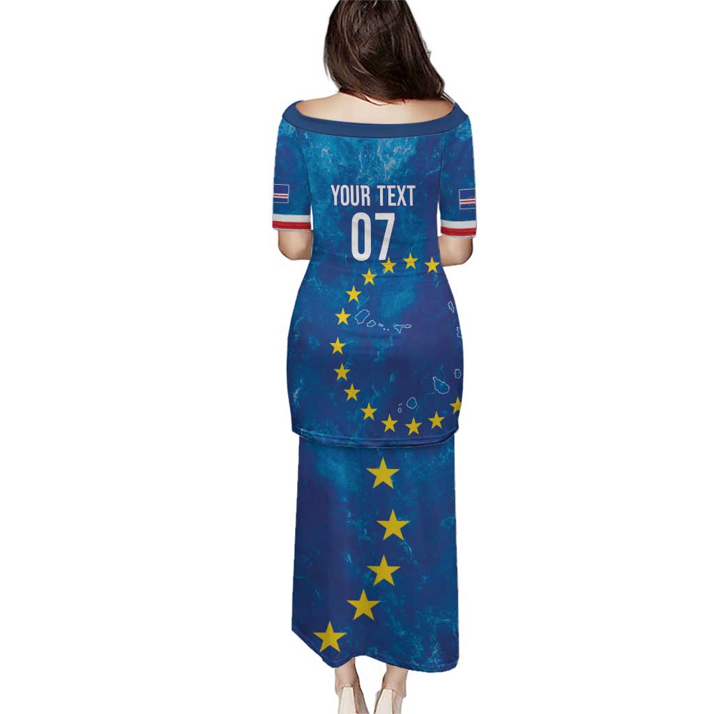 Cape Verde Tubaroes Azuis Custom Puletasi Break The Waves - Wonder Print Shop