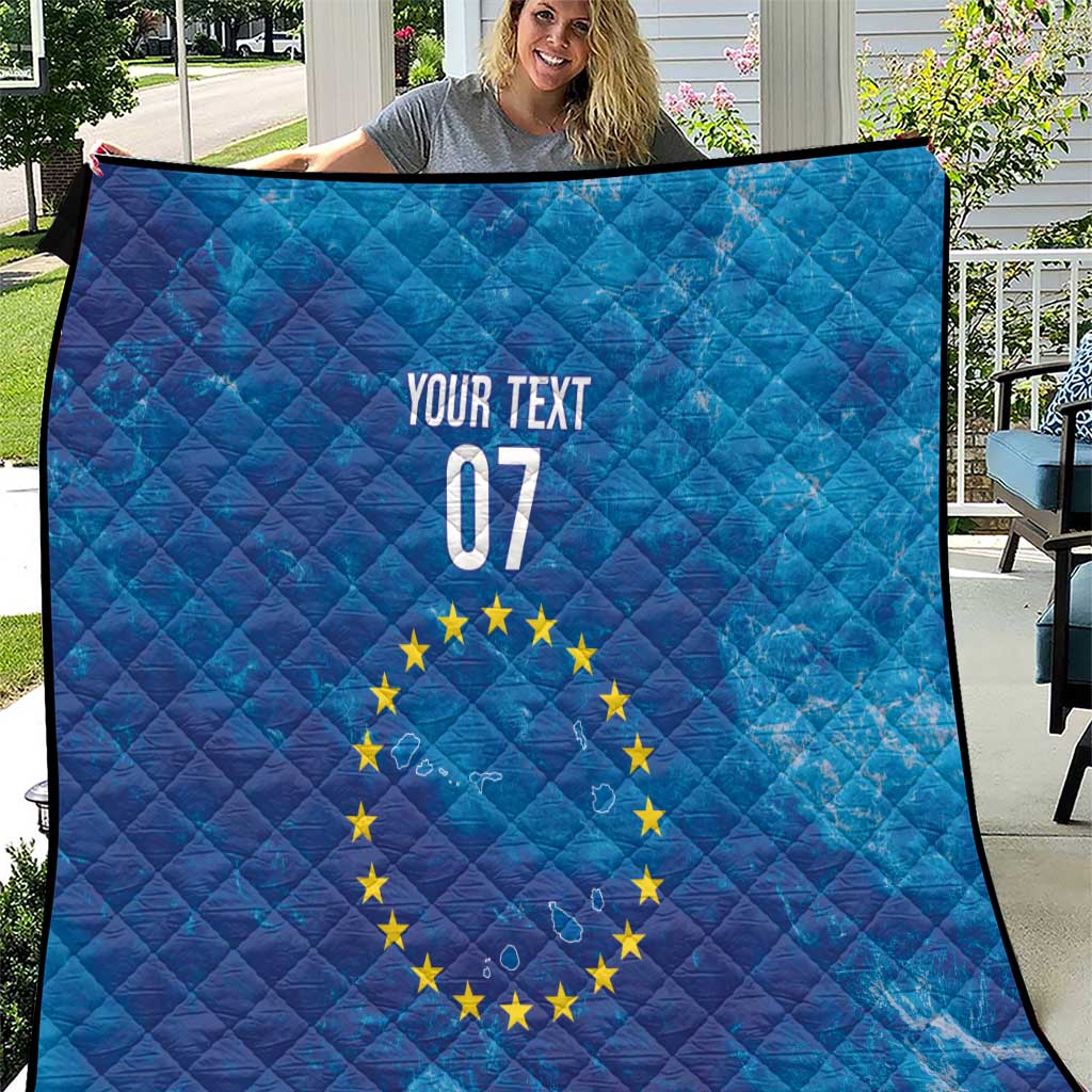 Cape Verde Tubaroes Azuis Custom Quilt Break The Waves - Wonder Print Shop