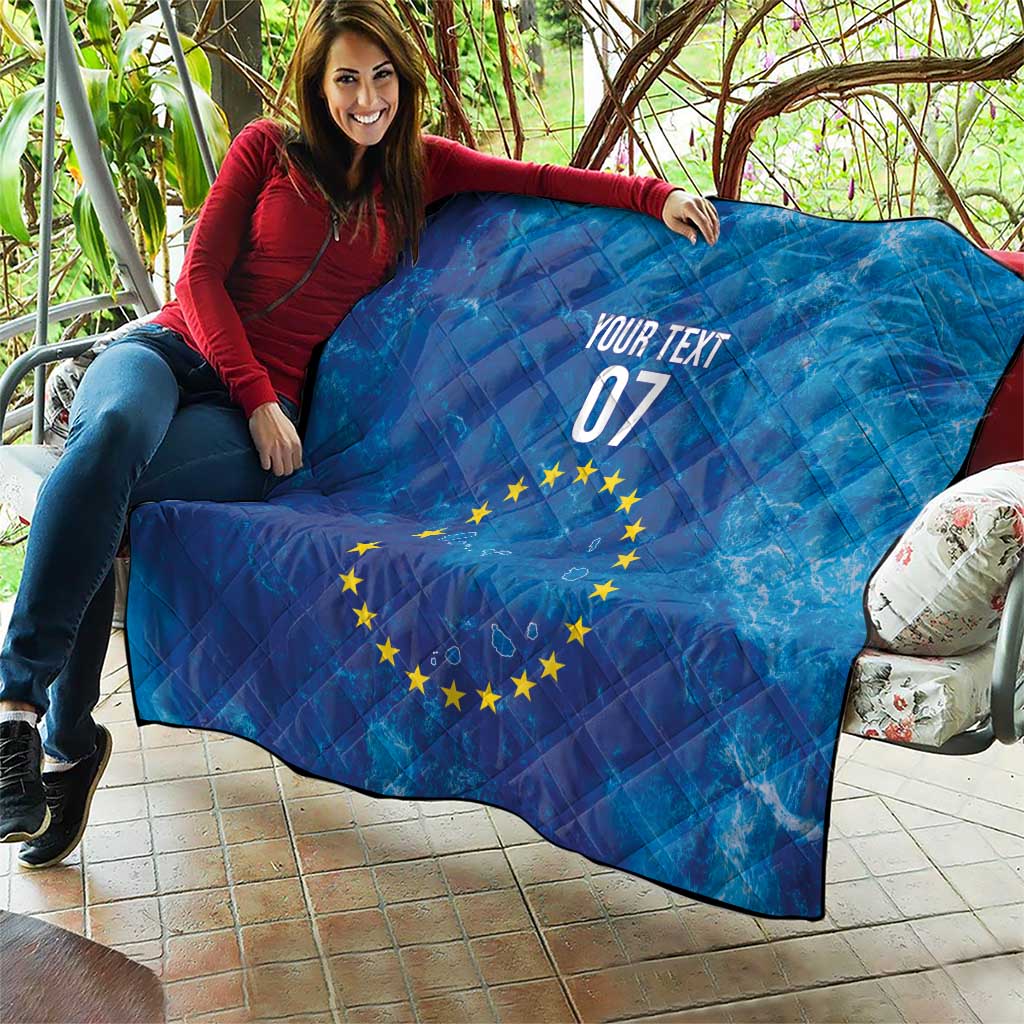 Cape Verde Tubaroes Azuis Custom Quilt Break The Waves - Wonder Print Shop