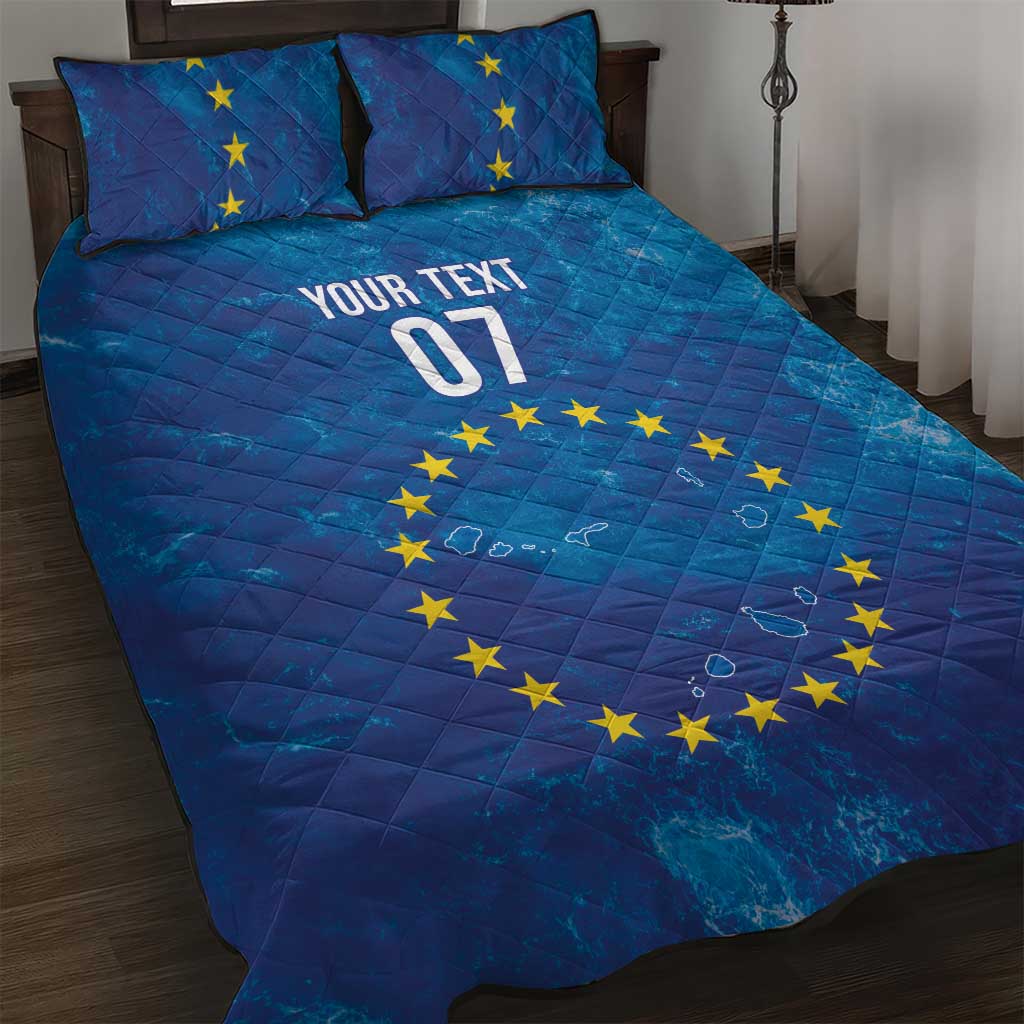 Cape Verde Tubaroes Azuis Custom Quilt Bed Set Break The Waves - Wonder Print Shop