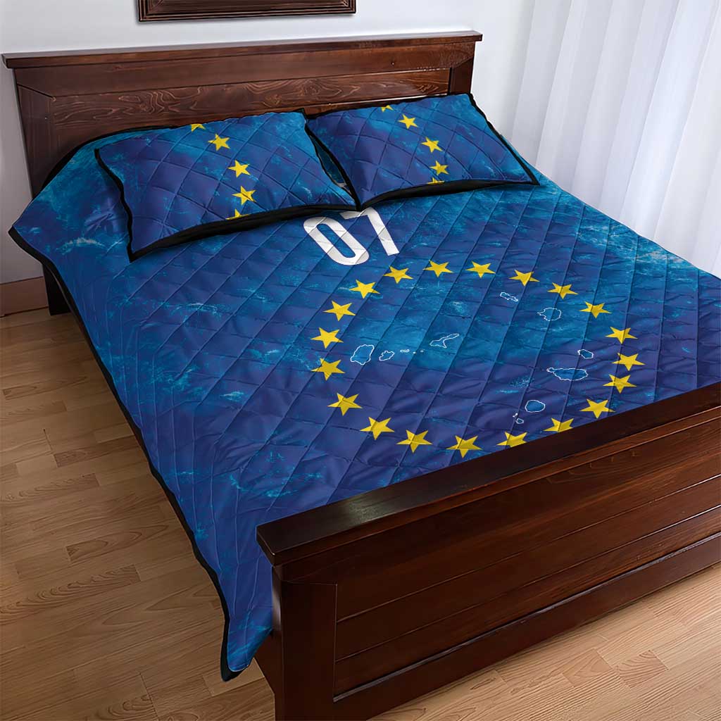 Cape Verde Tubaroes Azuis Custom Quilt Bed Set Break The Waves - Wonder Print Shop