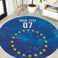 Cape Verde Tubaroes Azuis Custom Round Carpet Break The Waves - Wonder Print Shop