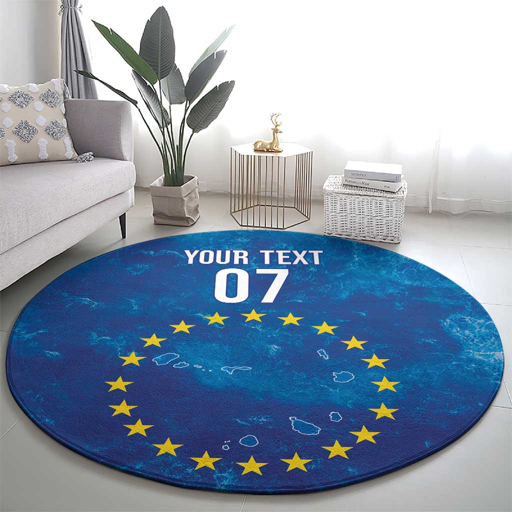Cape Verde Tubaroes Azuis Custom Round Carpet Break The Waves - Wonder Print Shop