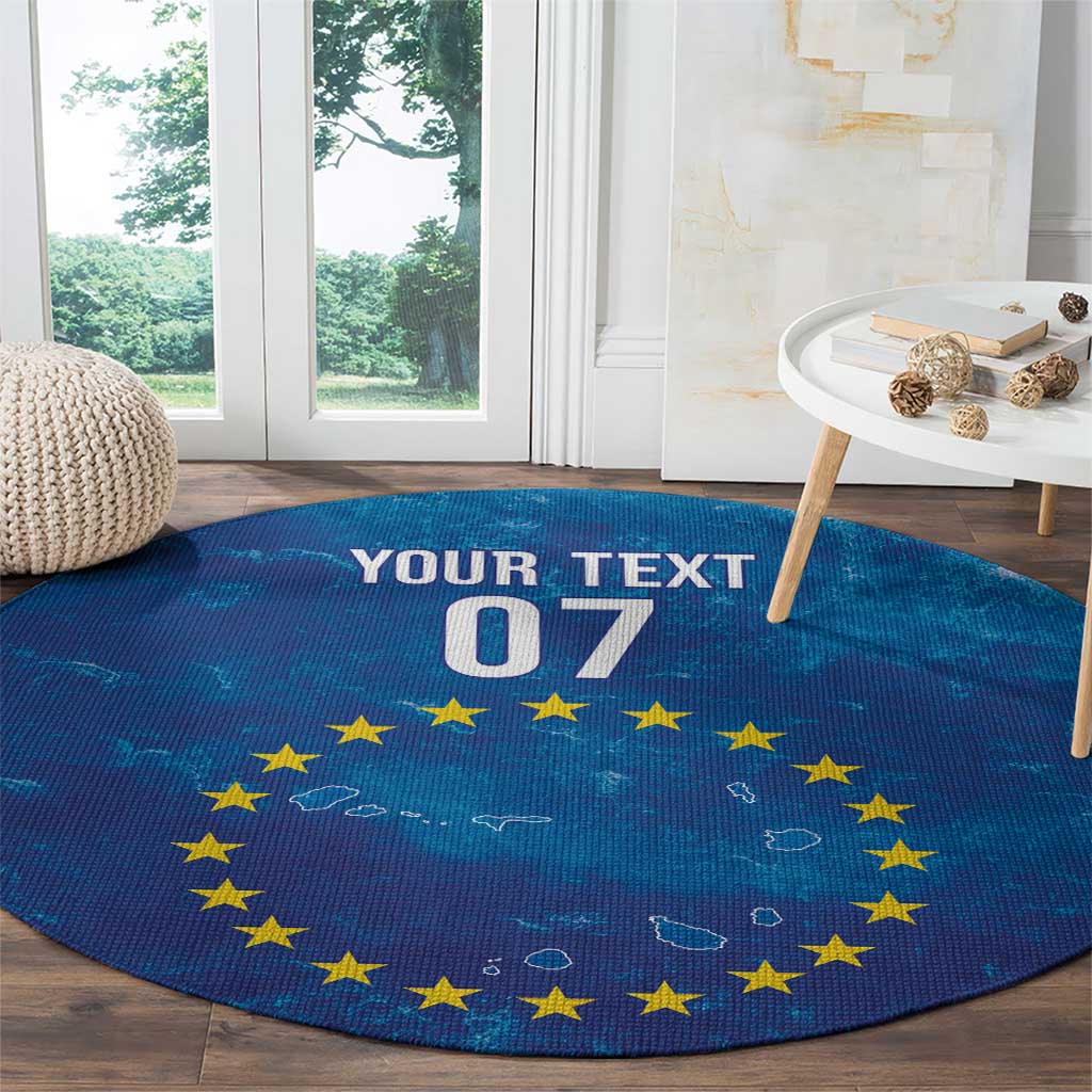 Cape Verde Tubaroes Azuis Custom Round Carpet Break The Waves - Wonder Print Shop