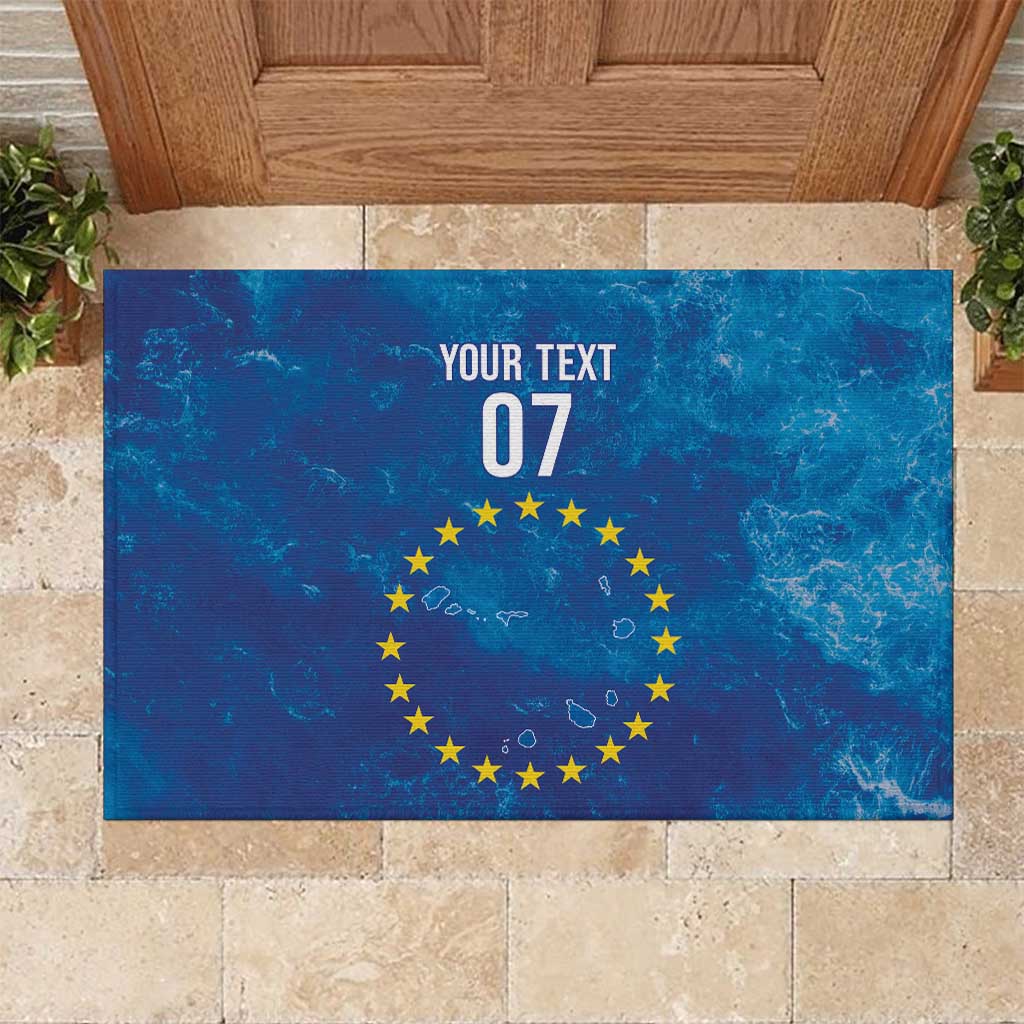 Cape Verde Tubaroes Azuis Custom Rubber Doormat Break The Waves - Wonder Print Shop