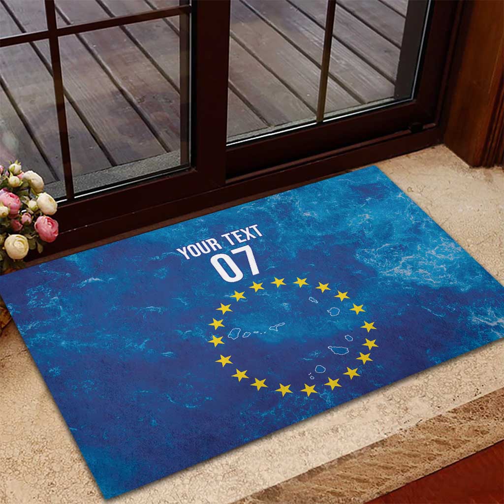 Cape Verde Tubaroes Azuis Custom Rubber Doormat Break The Waves - Wonder Print Shop