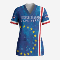 Cape Verde Tubaroes Azuis Custom Scrub Top Break The Waves - Wonder Print Shop