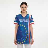 Cape Verde Tubaroes Azuis Custom Scrub Top Break The Waves - Wonder Print Shop