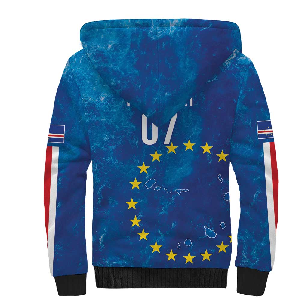 Cape Verde Tubaroes Azuis Custom Sherpa Hoodie Break The Waves - Wonder Print Shop