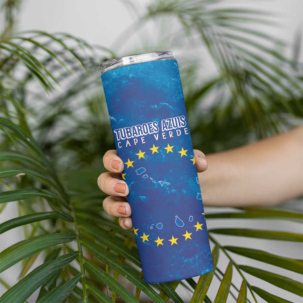 Cape Verde Tubaroes Azuis Custom Skinny Tumbler Break The Waves - Wonder Print Shop