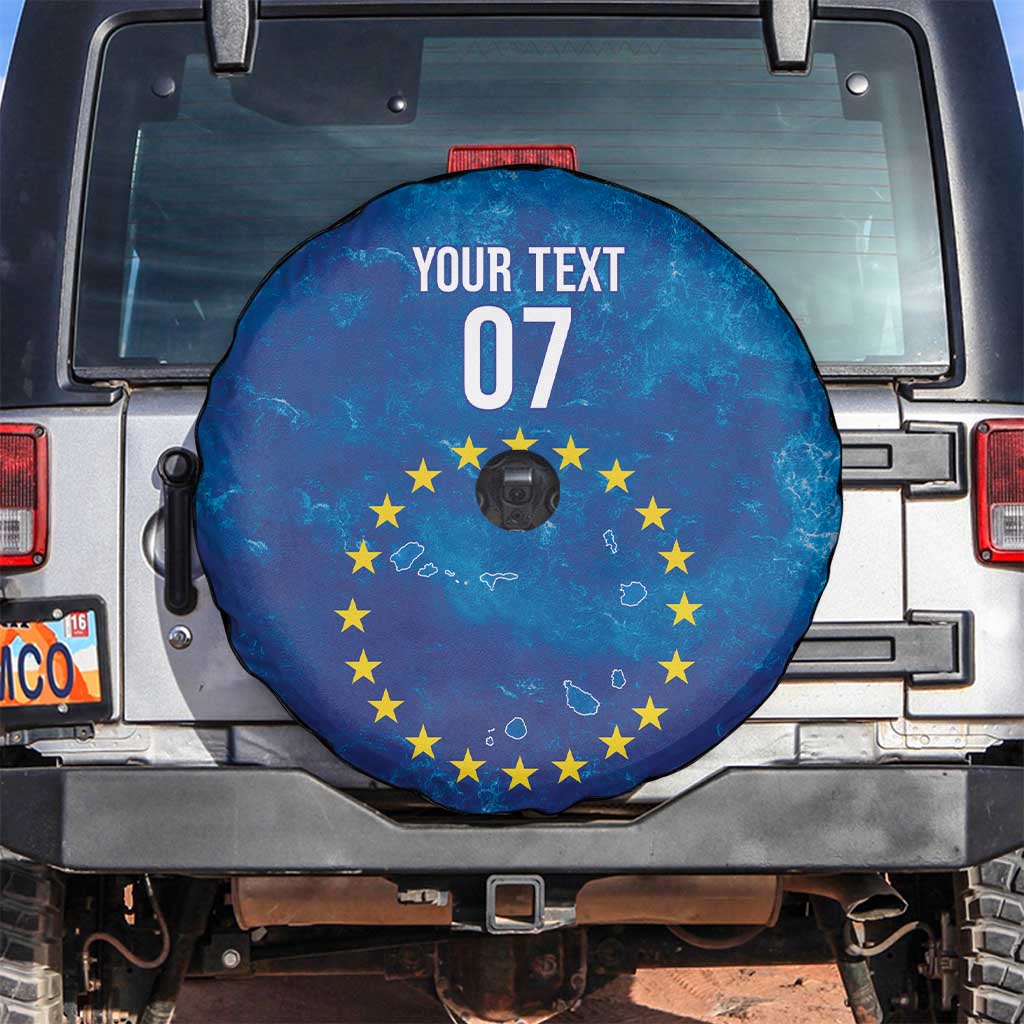 Cape Verde Tubaroes Azuis Custom Spare Tire Cover Break The Waves - Wonder Print Shop