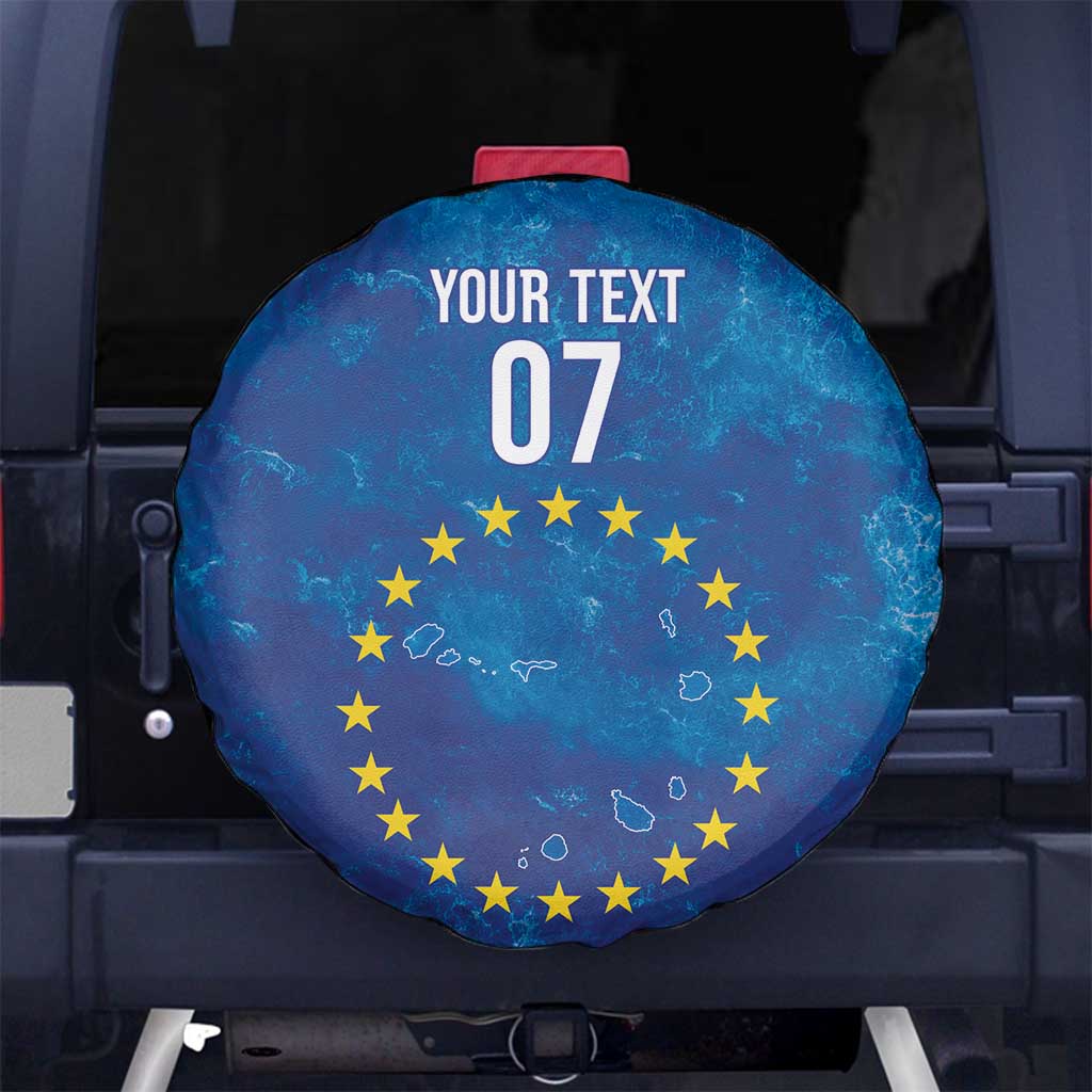 Cape Verde Tubaroes Azuis Custom Spare Tire Cover Break The Waves - Wonder Print Shop