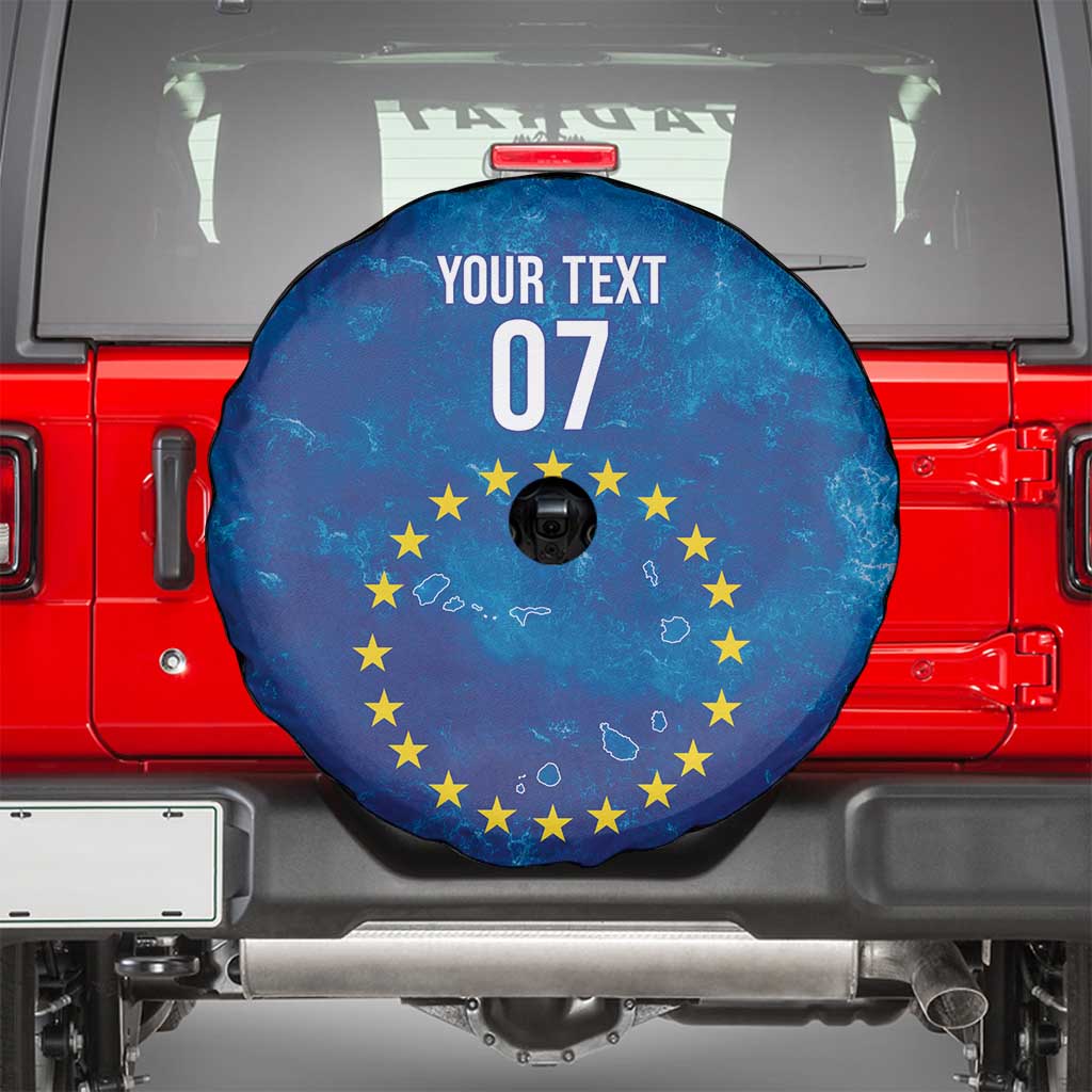 Cape Verde Tubaroes Azuis Custom Spare Tire Cover Break The Waves - Wonder Print Shop