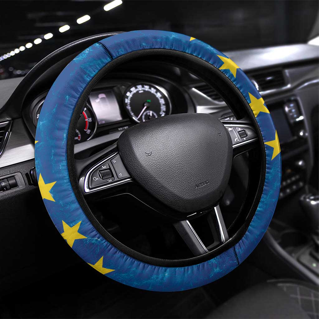 Cape Verde Tubaroes Azuis Steering Wheel Cover Break The Waves - Wonder Print Shop