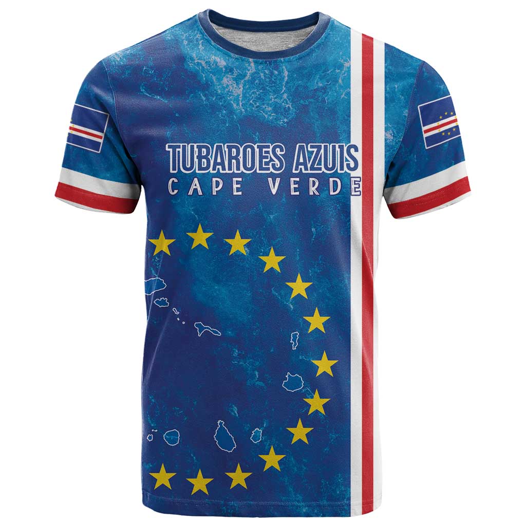 Cape Verde Tubaroes Azuis Custom T Shirt Break The Waves - Wonder Print Shop