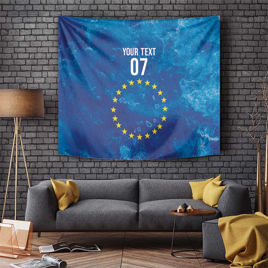 Cape Verde Tubaroes Azuis Custom Tapestry Break The Waves - Wonder Print Shop