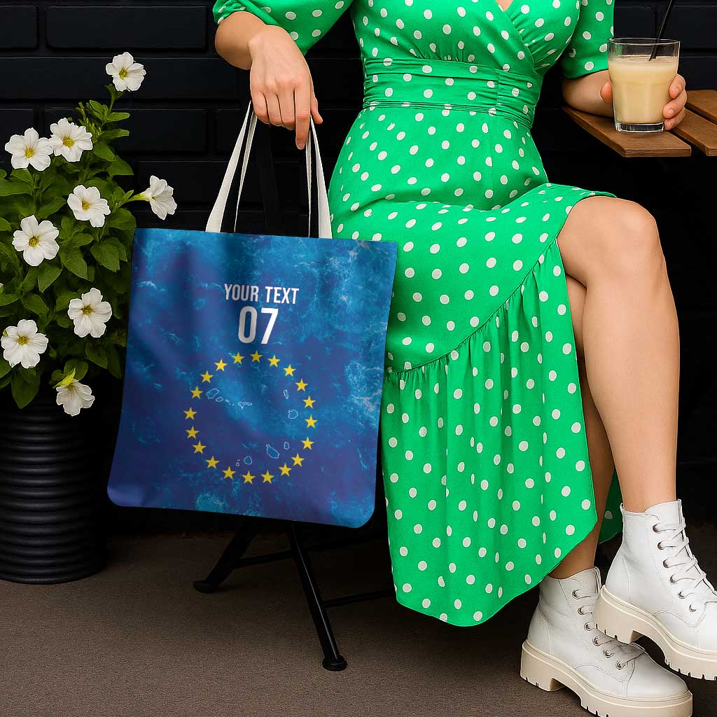 Cape Verde Tubaroes Azuis Custom Tote Bag Break The Waves - Wonder Print Shop