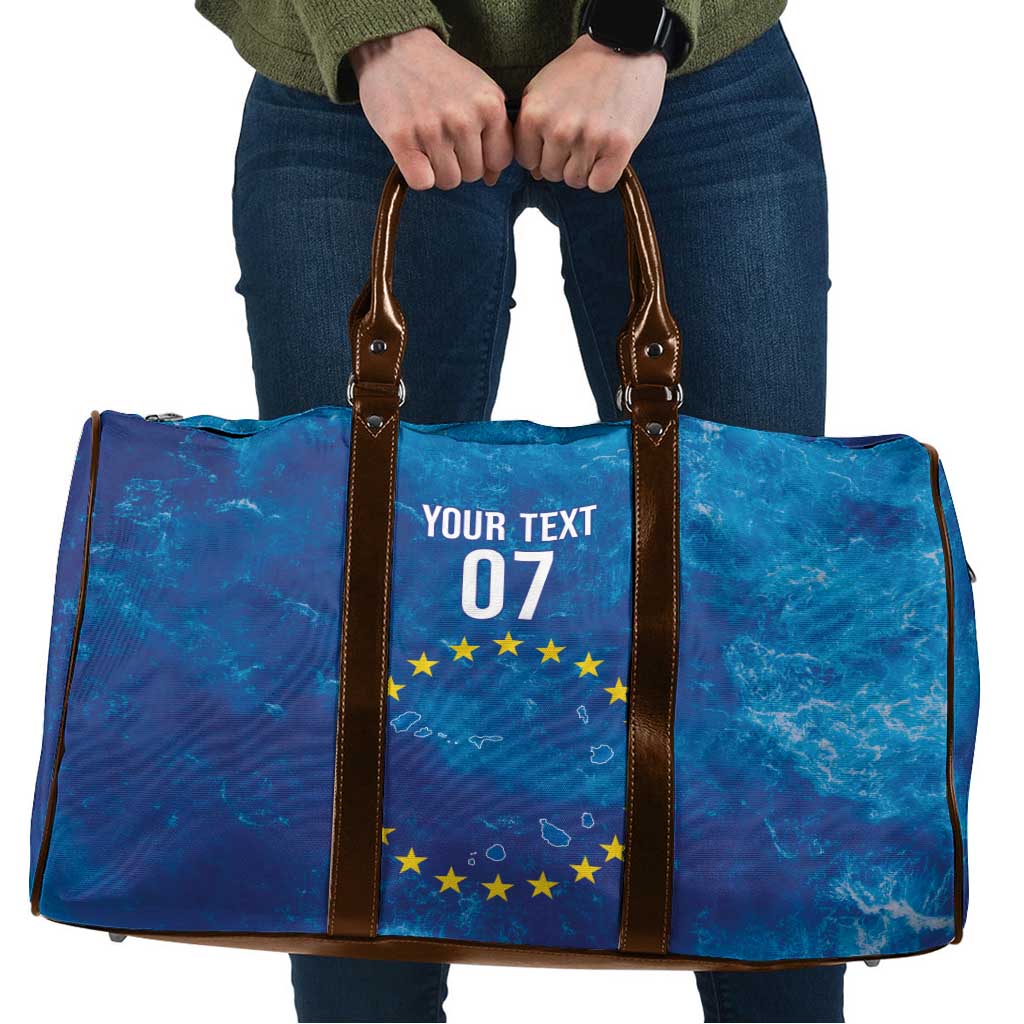 Cape Verde Tubaroes Azuis Custom Travel Bag Break The Waves - Wonder Print Shop