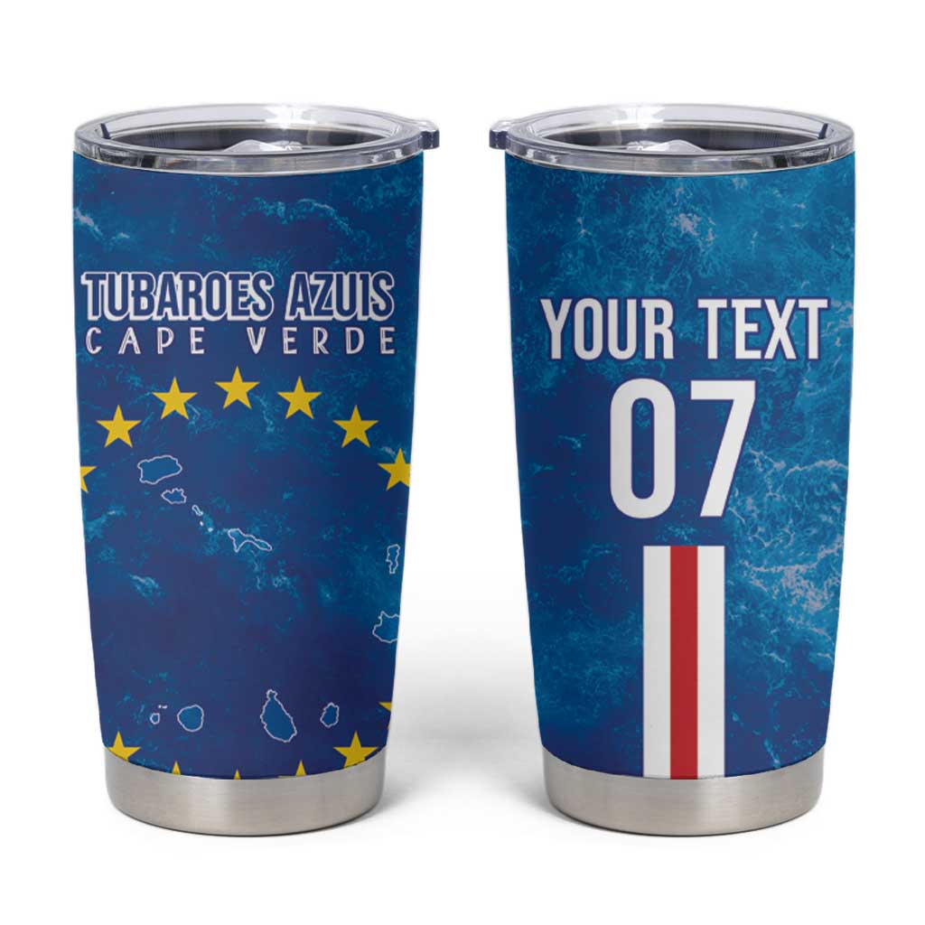 Cape Verde Tubaroes Azuis Custom Tumbler Cup Break The Waves - Wonder Print Shop