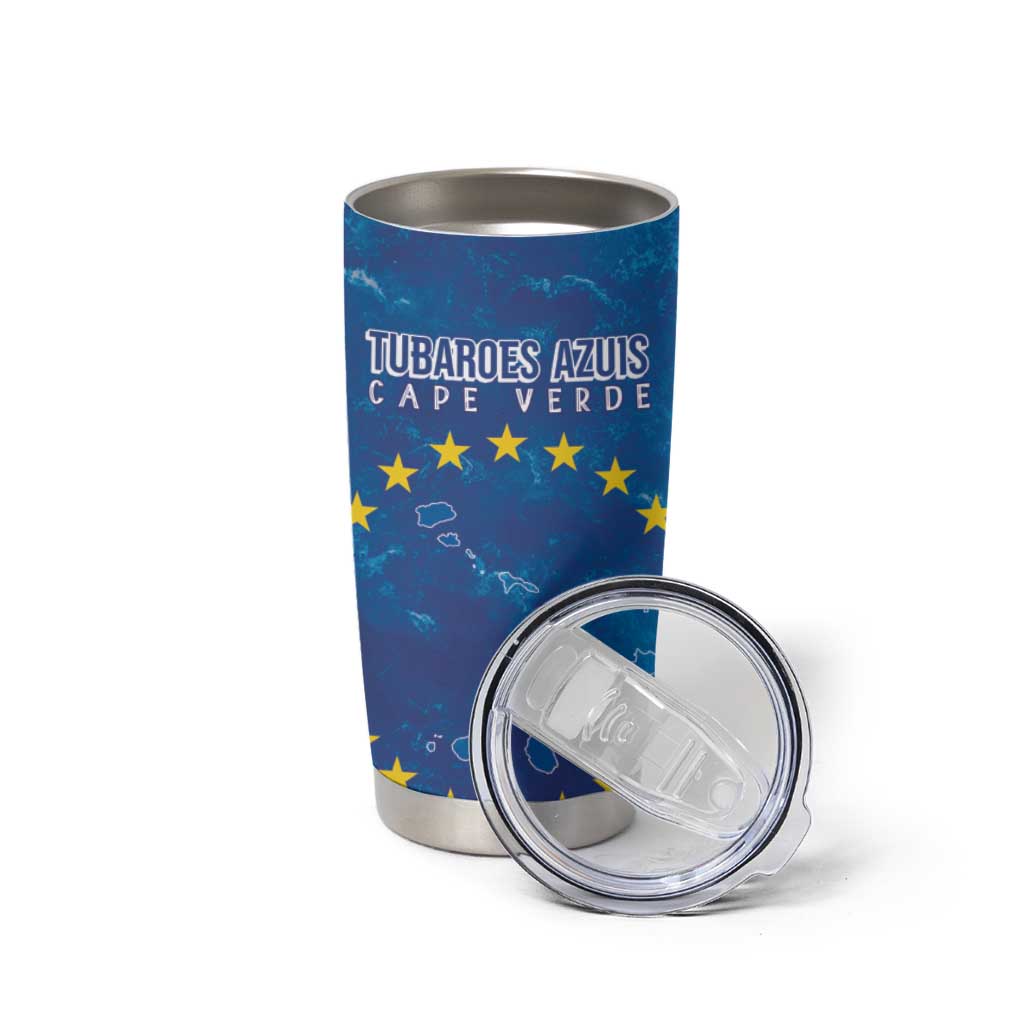 Cape Verde Tubaroes Azuis Custom Tumbler Cup Break The Waves - Wonder Print Shop