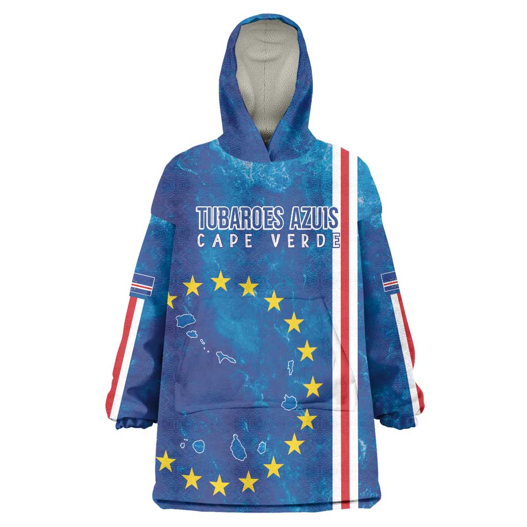 Cape Verde Tubaroes Azuis Custom Wearable Blanket Hoodie Break The Waves - Wonder Print Shop