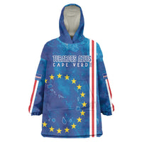 Cape Verde Tubaroes Azuis Custom Wearable Blanket Hoodie Break The Waves - Wonder Print Shop